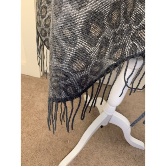 Woolrich Womens Open Front Sleeveless Leopard Print Shawl Frail Hem One Size - Picture 4 of 9